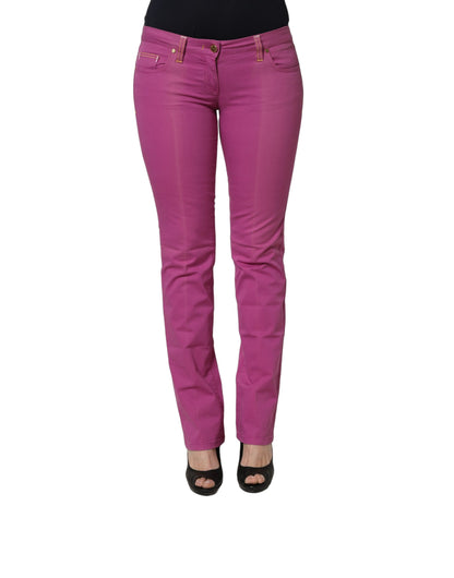 Purple Cotton Slim Fit Denim Trouser Jeans
