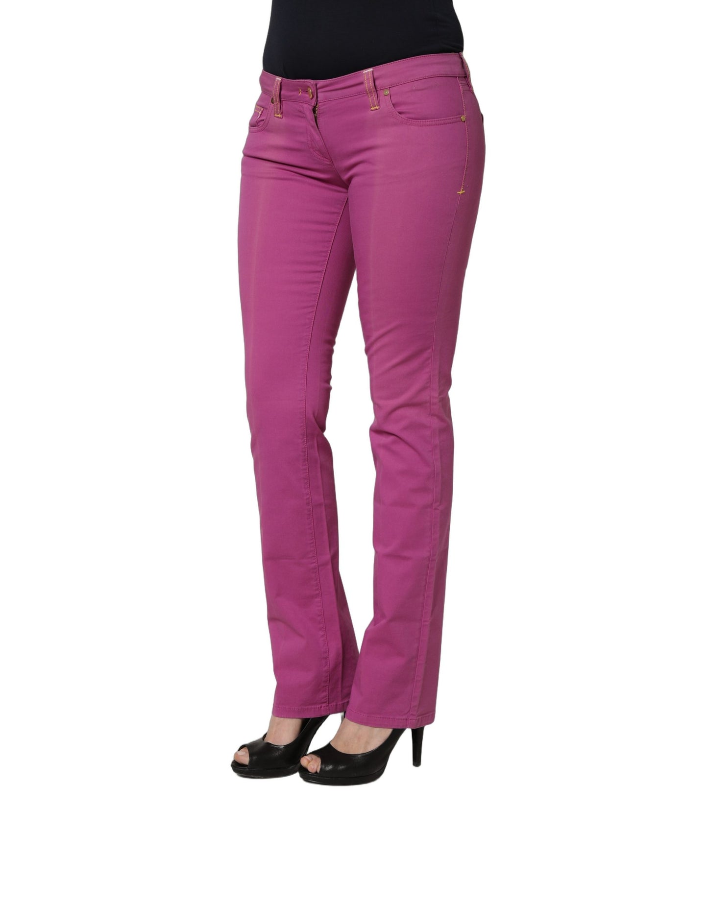 Purple Cotton Slim Fit Denim Trouser Jeans