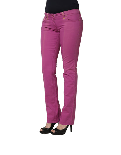 Purple Cotton Slim Fit Denim Trouser Jeans