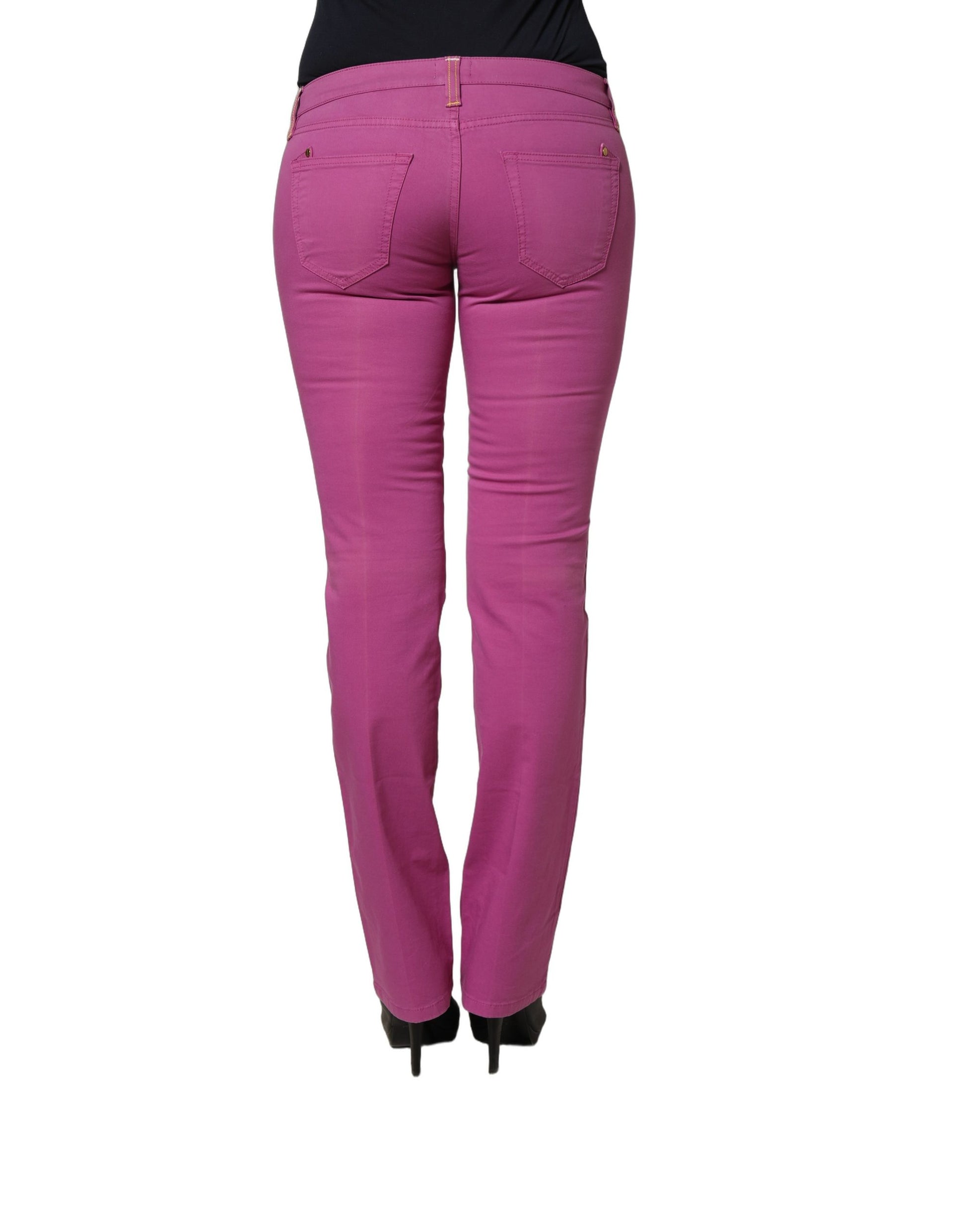 Purple Cotton Slim Fit Denim Trouser Jeans