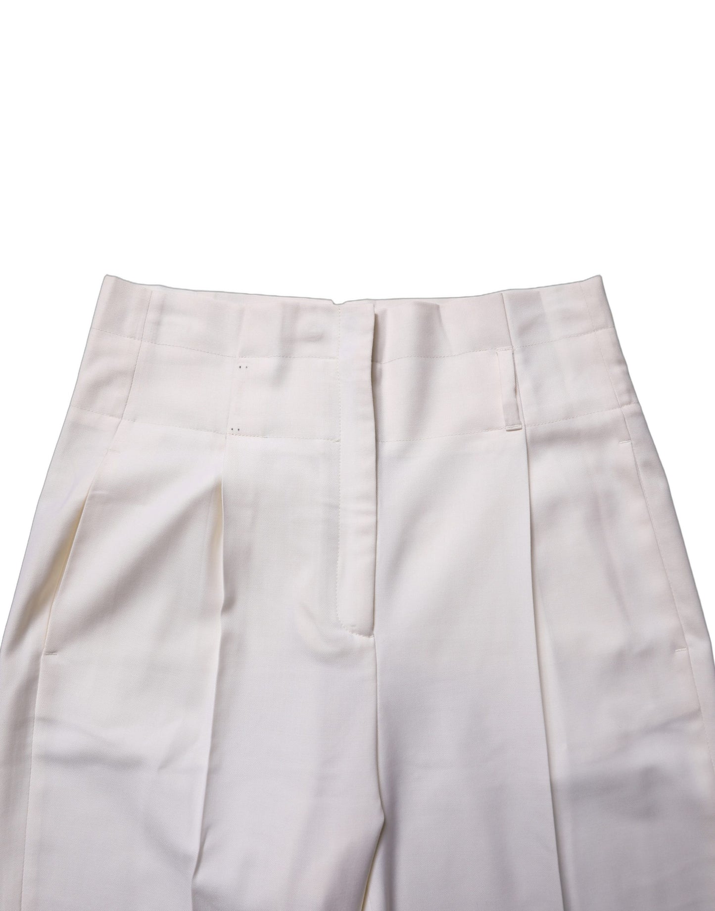 White Skinny High Waist Chino Cropped Trouser Pants
