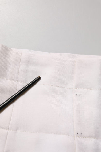 White Skinny High Waist Chino Cropped Trouser Pants