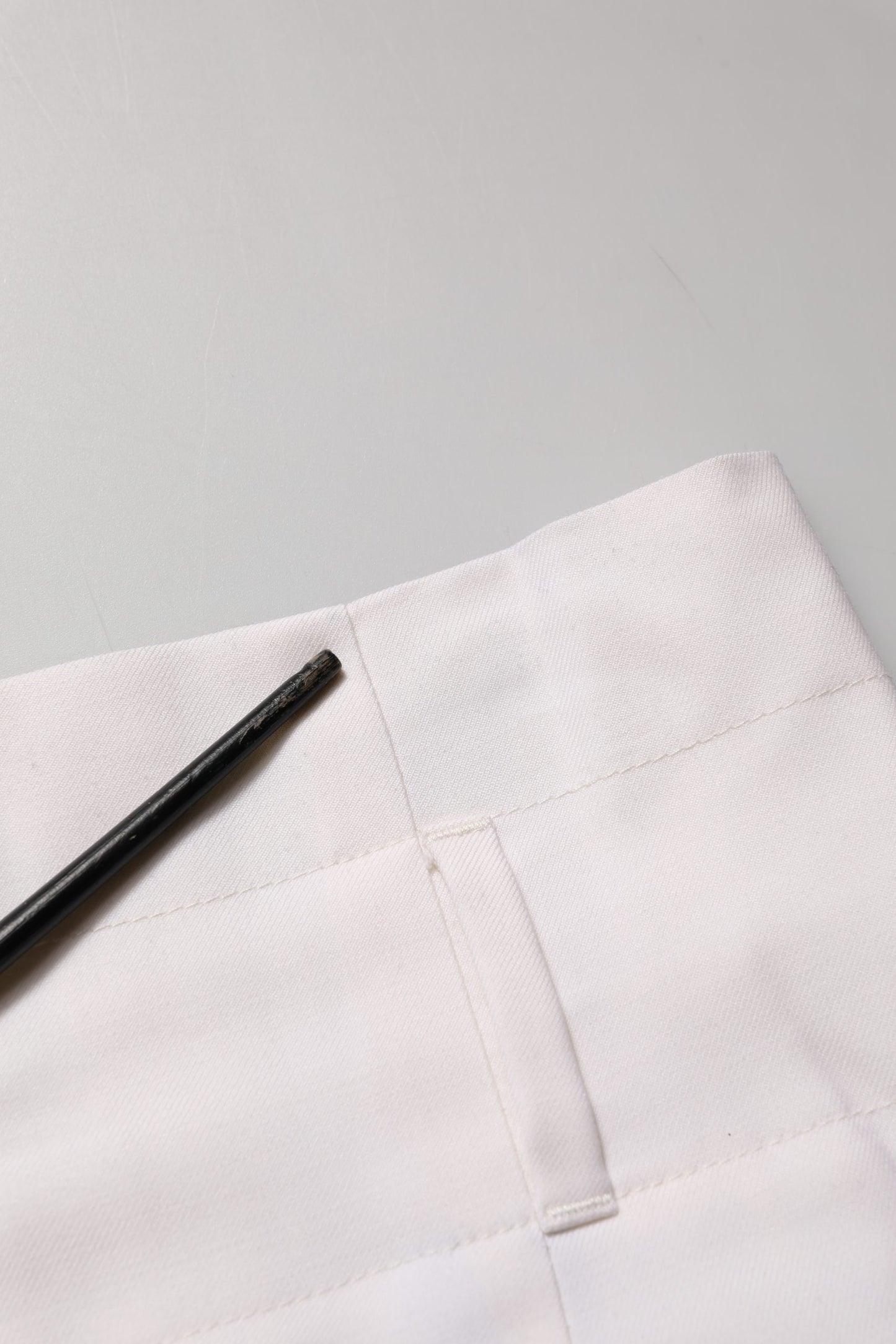 White Skinny High Waist Chino Cropped Trouser Pants
