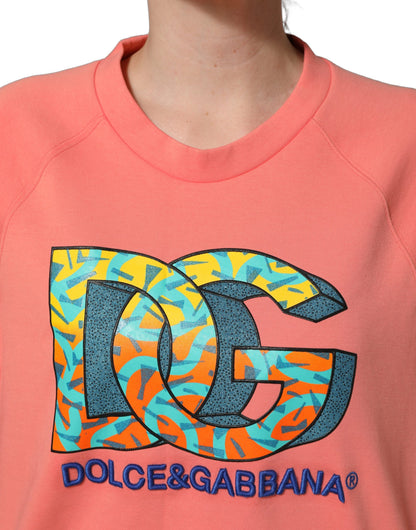 Pink Graphic Crew Neck Cropped Sweatshirt Sweater