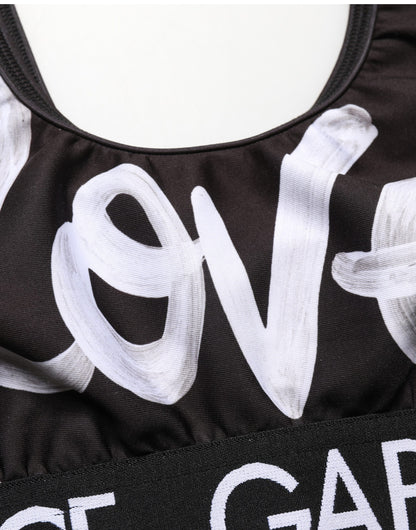 Black DG Love Yourself Sports Bra Cropped Top