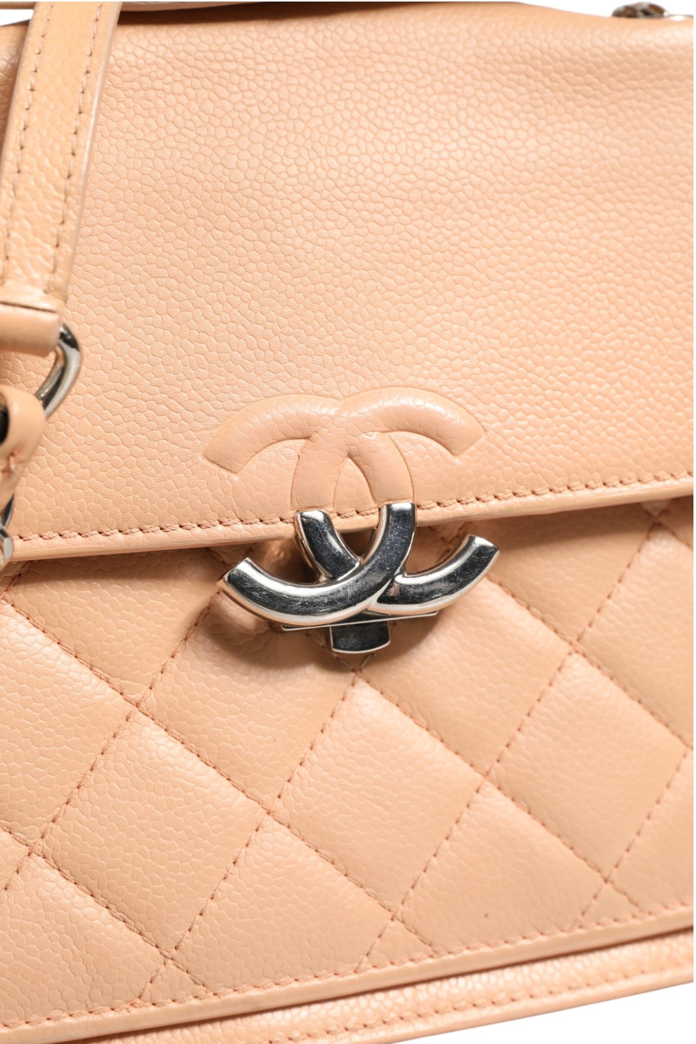 Goatskin Quilted Small CC Box Flap Bag