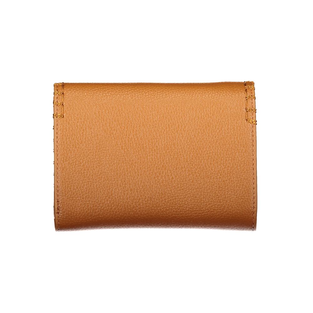 Brown Polyurethane Womens Wallet