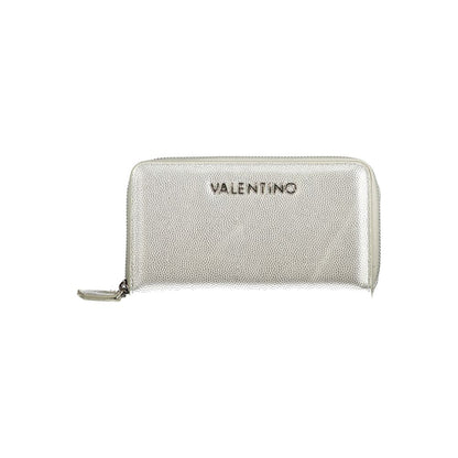 Silver Polyurethane Womens Wallet