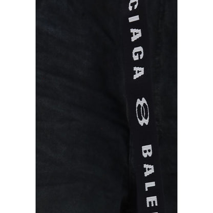 Black Cotton Bermuda Shorts