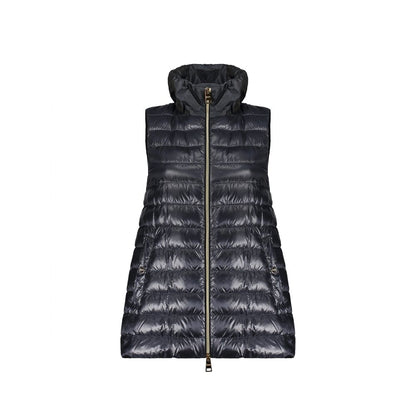 Blue Polyamide Sleveless Jacket