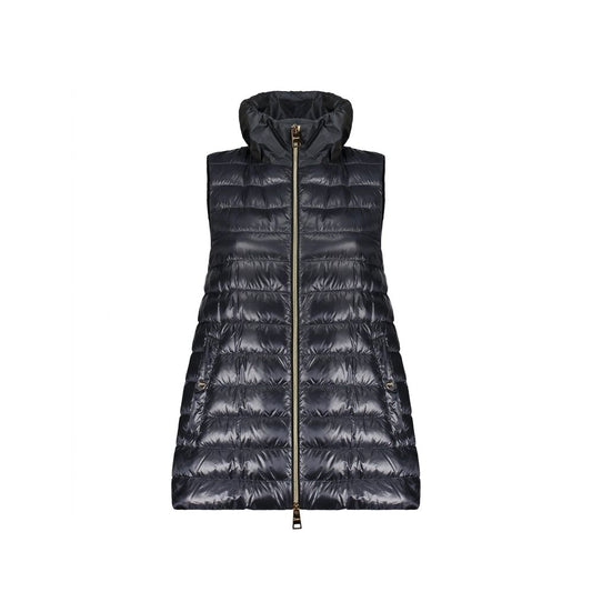 Blue Polyamide Sleveless Jacket