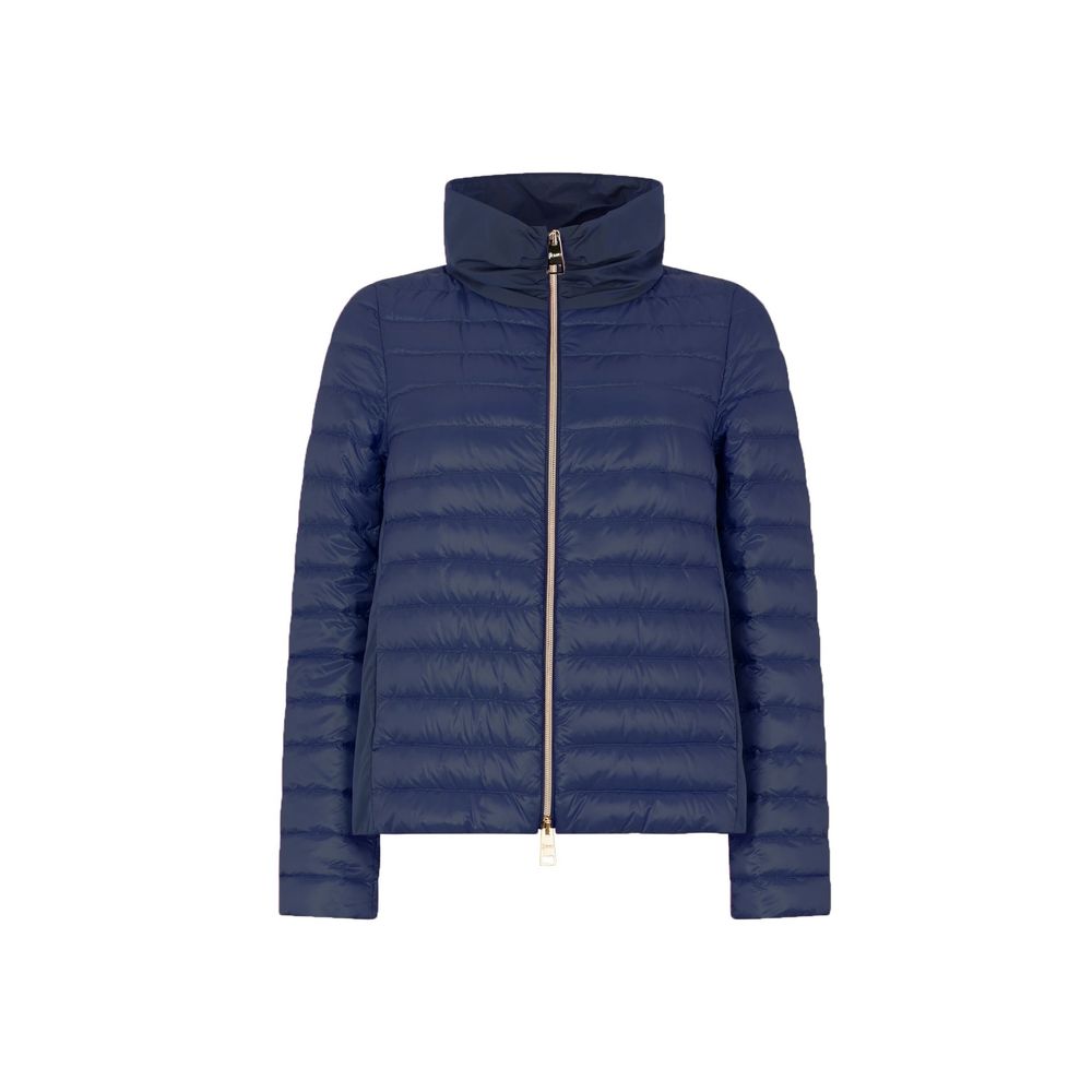 Blue Polyamide Full-Length Jacket