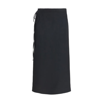 Black Viscose Long Skirt