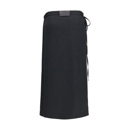 Black Viscose Long Skirt