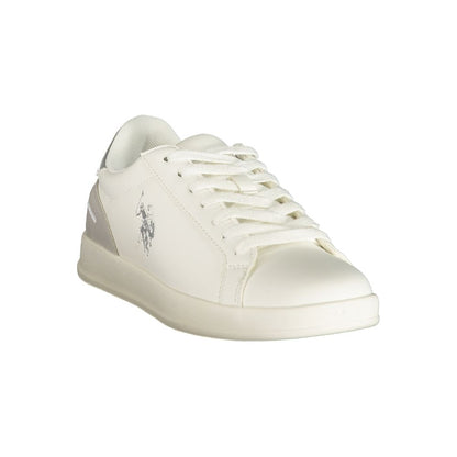 "White Polyurethane Women's Sneaker"