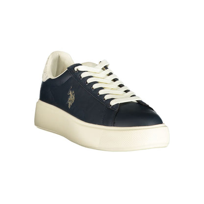 Blue Polyurethane Womens Sneaker