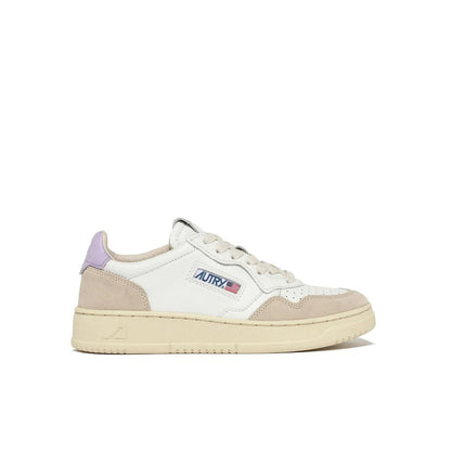 White Leather Low Top Sneakers