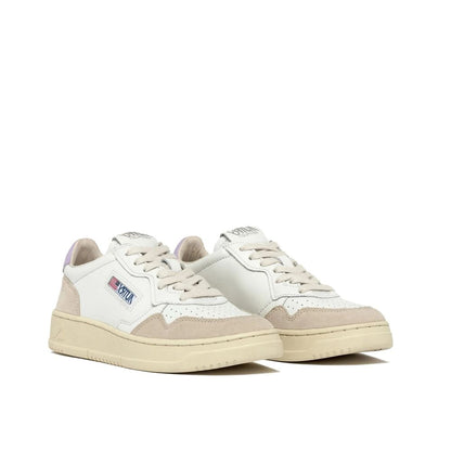 White Leather Low Top Sneakers