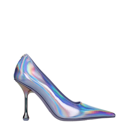Purple Leather High Heel Pumps
