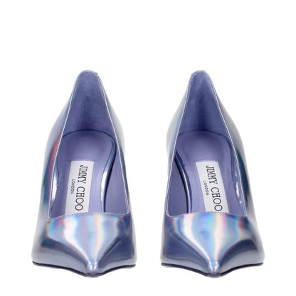 Purple Leather High Heel Pumps