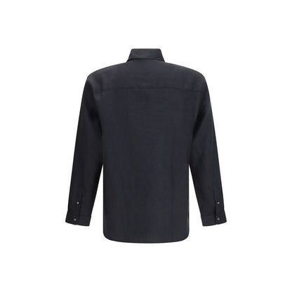 Black Linen Dress Shirt