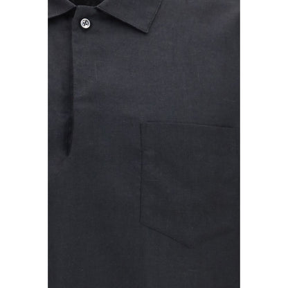 Black Linen Dress Shirt