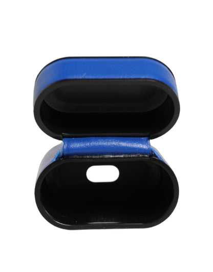 Case Blue Calf Leather Logo Flip Holder Strap Airpods