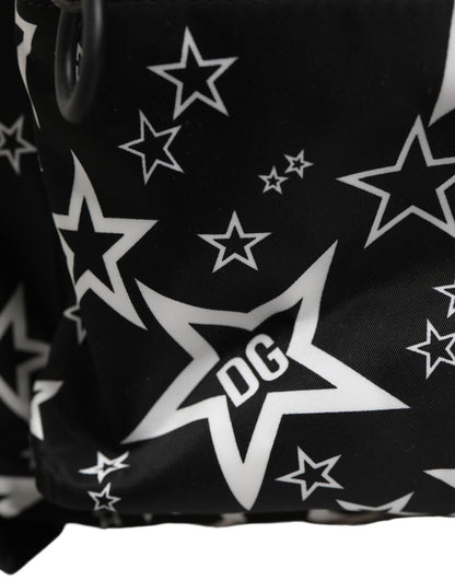 Black Millenial Stars Nylon Travel Backpack Borse Bag