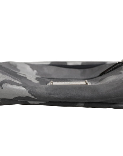 Black Nylon Brass Plate Camouflage Waist Fanny Pack Bag