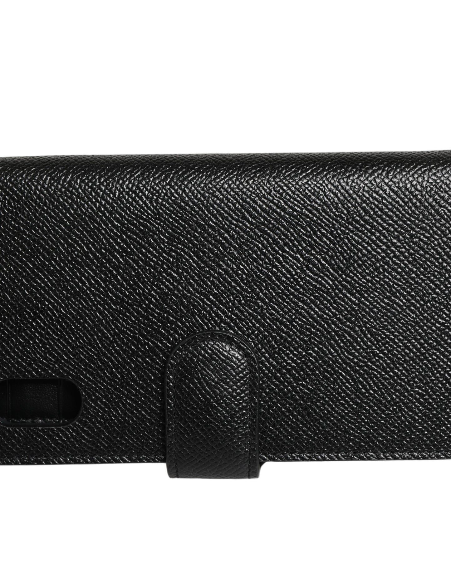 Case Flip Cover Black Calf Leather iPhone X - XS Phone