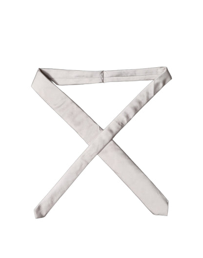 Light Gray Silk Satin Wide Adjustable Men Necktie Tie