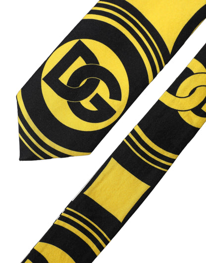 Multicolor Monogram Print Silk Adjustable Men Necktie Tie