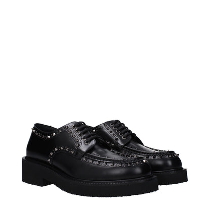 Black Leather Oxfords And Derbies