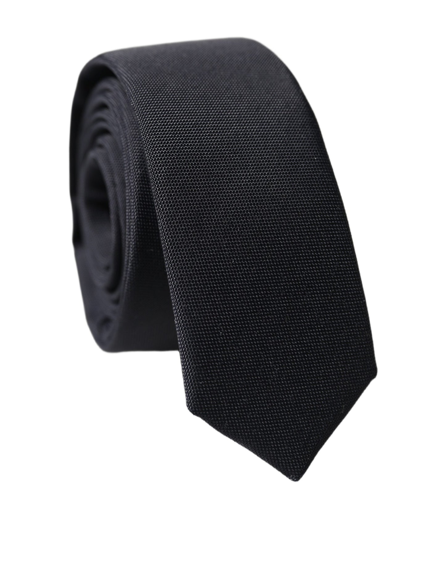 Black Solid 100% Silk Adjustable Men Tied Necktie Tie