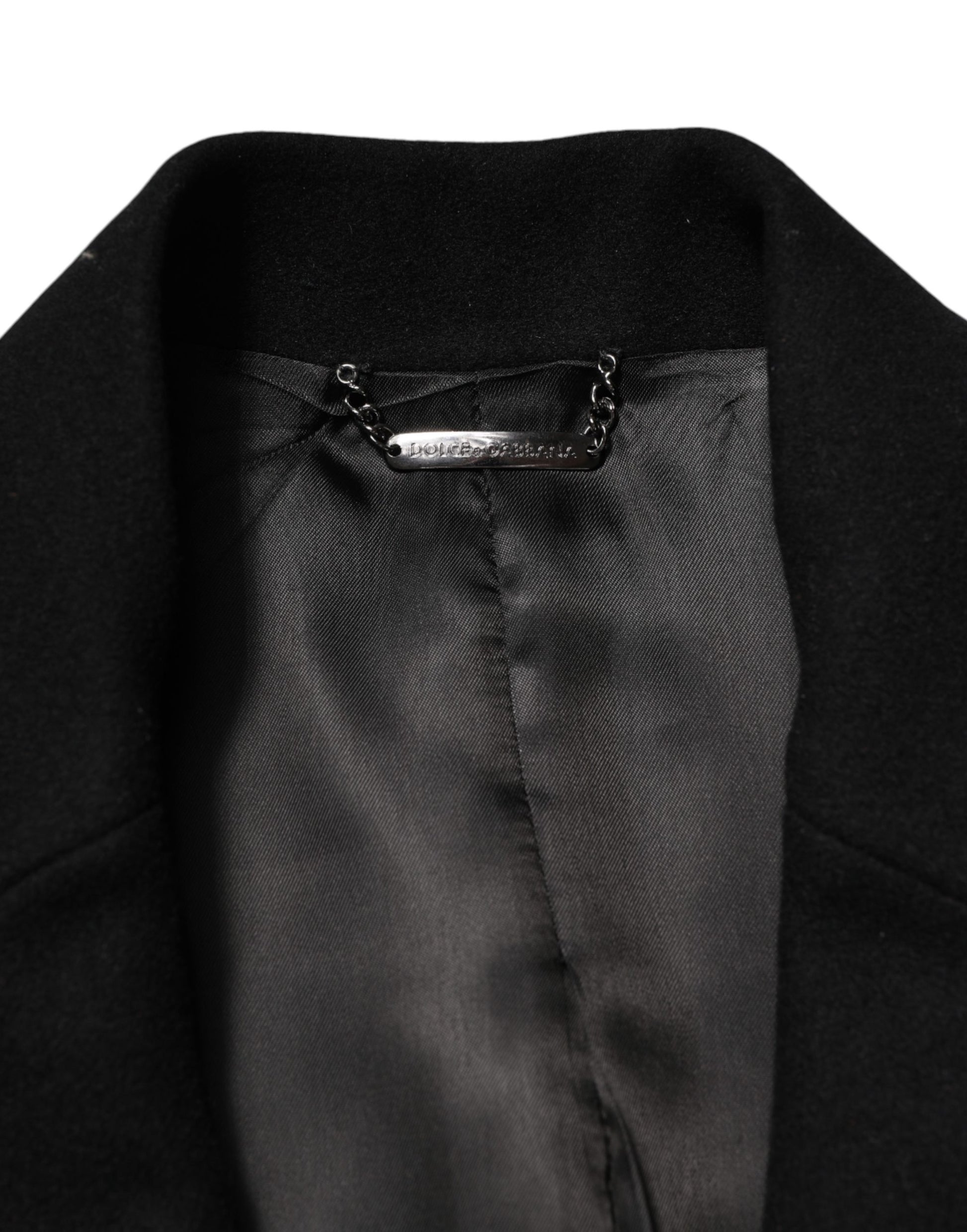 Black Heraldic Patch Single Breasted Jacket