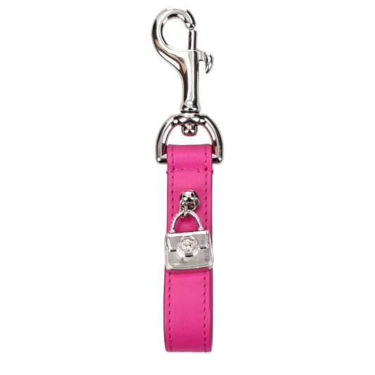 Pink Leather Keychain