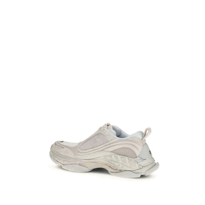 White Polyurethane Chunky Sneakers