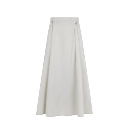 Gray Elastane Long Skirt
