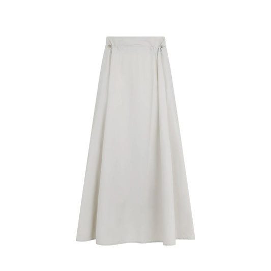 Gray Elastane Long Skirt