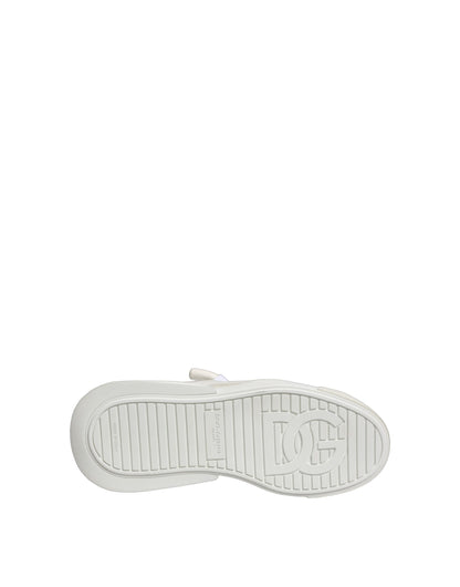 White Calfskin Leather Low Top Sneakers Shoes