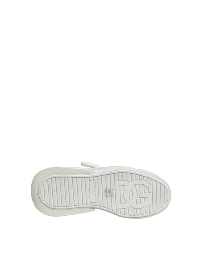 White Calfskin Leather Low Top Sneakers Shoes