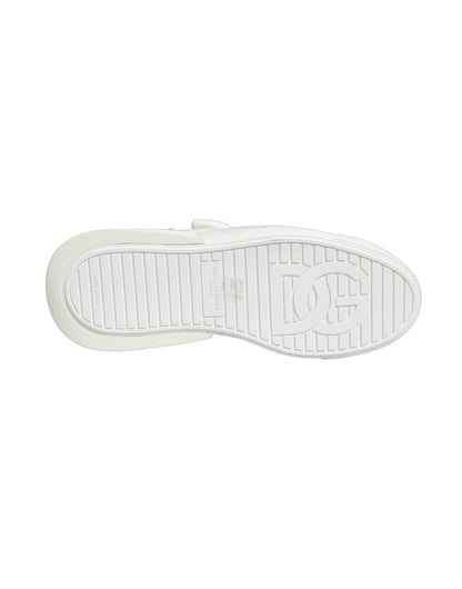 White Calfskin Leather Low Top Sneakers Shoes