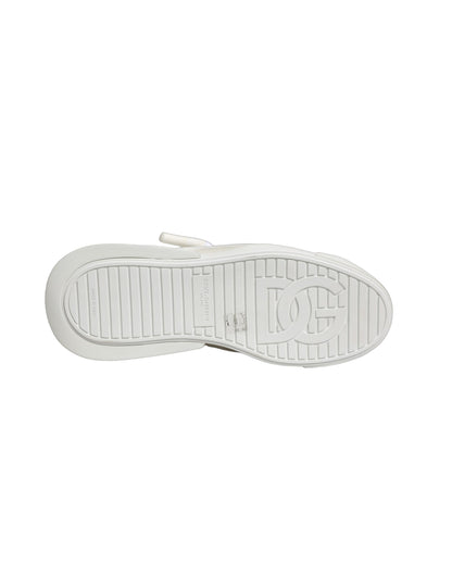White Calfskin Leather Low Top Sneakers Shoes