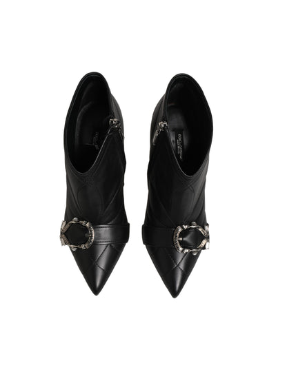 Black Devotion Quilted Buckled Boots Shoes