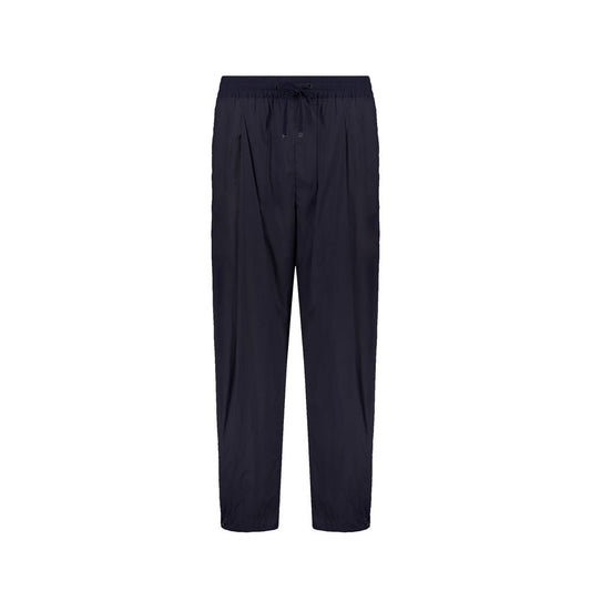Blue Elastane Casual Pants