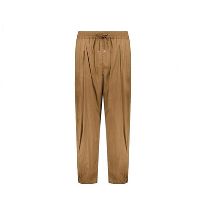 Brown Elastane Casual Pants
