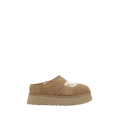 Beige Leather Flats