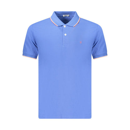 Blue Cotton Men's Polo Shirt