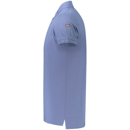 Blue Cotton Men's Polo Shirt