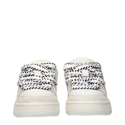 White Leather Low Top Sneakers